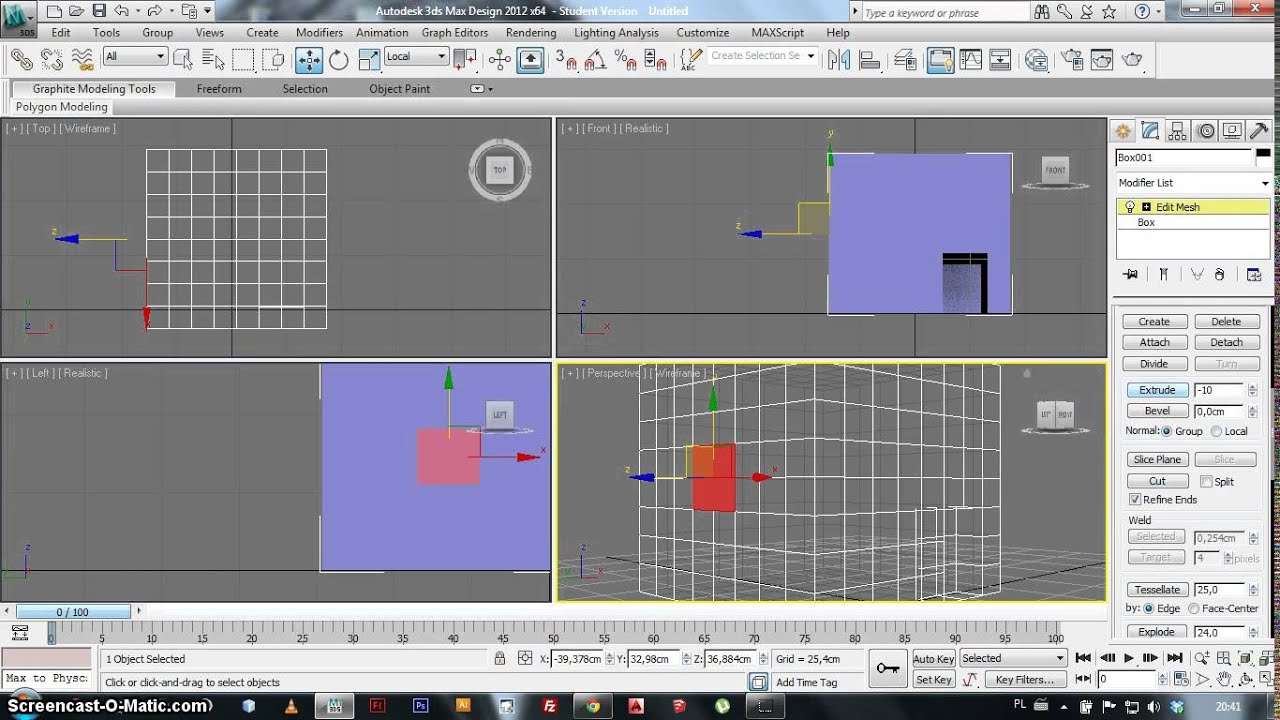 Tutorial 3ds Max Extrude i Bevel - YouTube