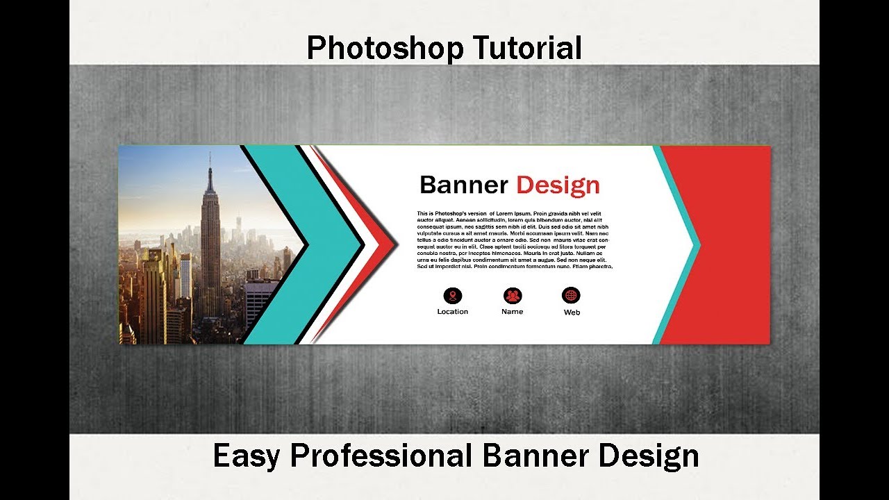  Banner  Design for beginner photoshop  tutorial  YouTube