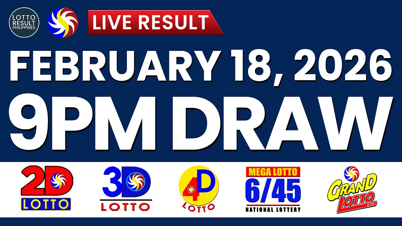 LIVE 9PM PCSO LOTTO DRAW TODAY FEBRUARY 18, 2026 | SWERTRES EZ2