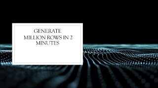 Famous Generate Millions Rows of Data in 2 mins |Test Data Generation|Random Data Generator Excel Profile