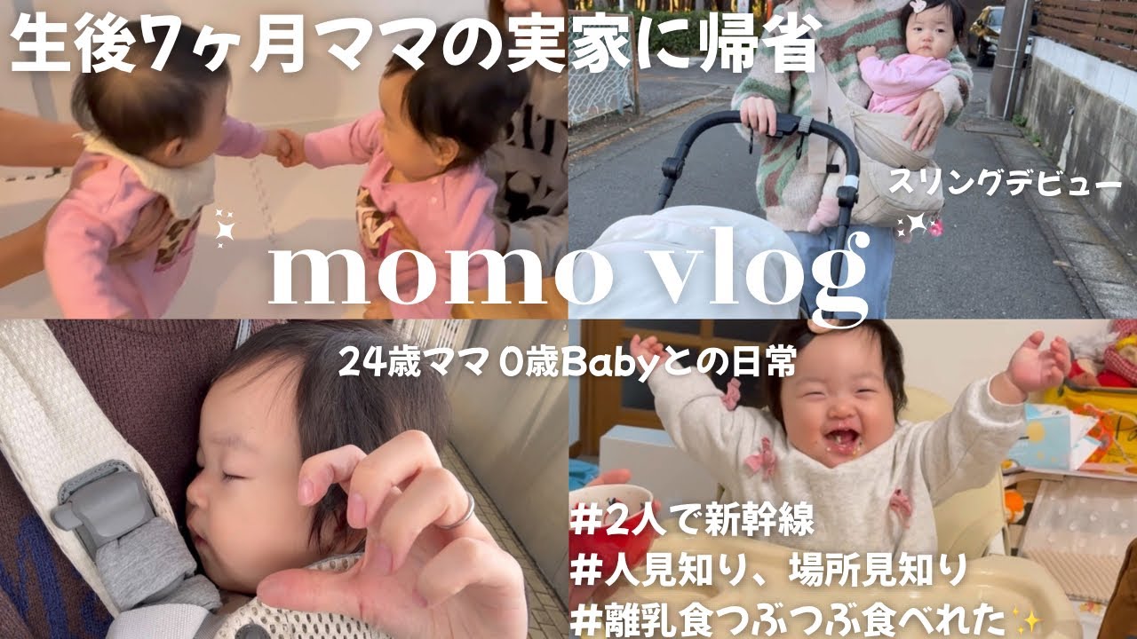【生後7ヶ月】ママの実家に帰省vlog🍂 / 帰省中にぐんぐん成長🌱 / GOOSEKET スリングデビュー / #赤ちゃんのいる生活 