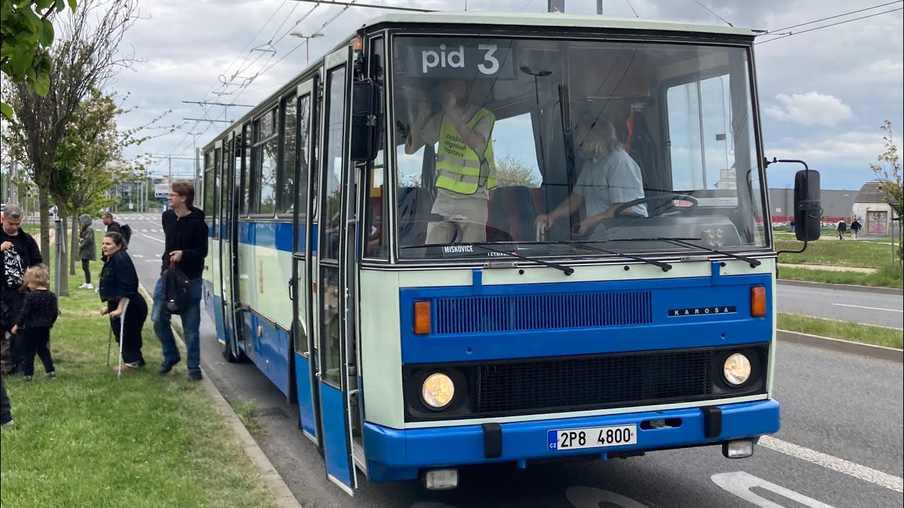 Trolejbusovo-autobusový den PID v Letňanech 13.5.2023 Jízda autobusem Karosa C 734 na lince PID 3