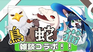 【＃コラボ雑談】カサさんとちょこみんとさんと蛇でだらりと語ろう！！【白蛇ジゼル】