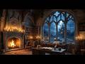Rainy Medieval Library — Cozy Study Room Ambience for Deep Focus & Reading