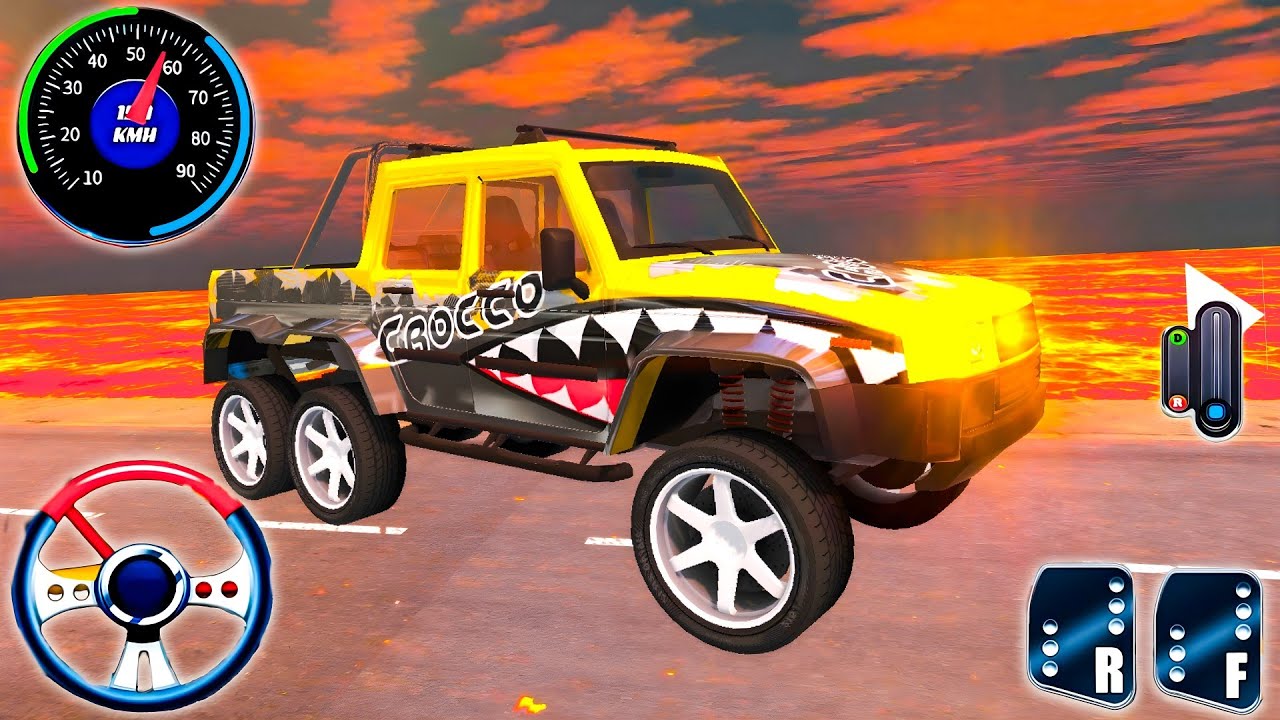 Offroad 6x6 Monster Truck Driving - Luxury Jeep Hummer Mountain Driver - Android GamePlay #7