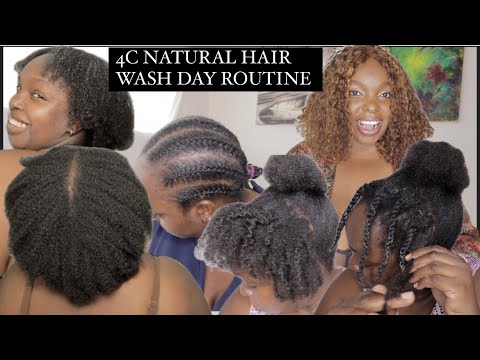 My 4C natural hair wash day routine +easy go to protective hair styles ...