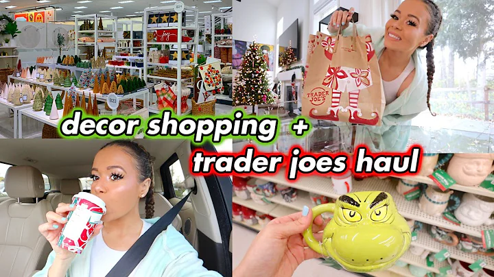 SHOPPING FOR HOLIDAY DECOR + Trader joe's haul! Vlogmas Day 2
