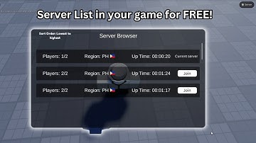 Roblox Studio How to Make a Server List/Server Browser for your game for FREE! 2024 | Easy Tutorial