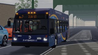 (Roblox) MTA 2021 Nova LFS HEV #9853 on the Bx7 Short Turn to 218 Street!