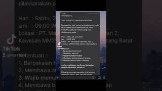 Loker terupdate kawasan MM2100 Via email gaesss,jgan Lupa Subscribe like comen biar ngk ketingalan