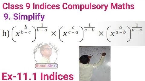 9h) Simplify class 9 Indices ex-11.1 Compulsory Maths Vedanta publication solutions