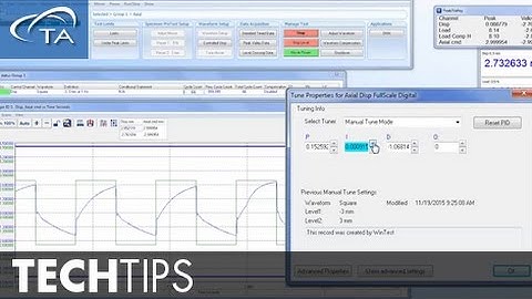 Manual Tuning in WinTest for ElectroForce Test Systems
