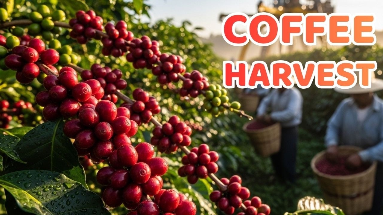 INDUSTRIAL Coffee Harvest: Mechanical Picking & AI Optical Sorting | Harvest Motion