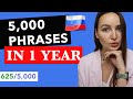 LEARN 5,000 RUSSIAN PHRASES IN 1 YEAR  |  625 /5000