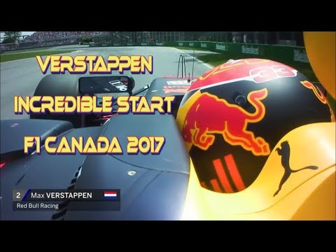 Verstappen Incredible Start Canada 2017 ONBOARD FOOTAGE