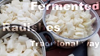 How to Fermented Radishes in a Traditional way | ធ្វើជ្រួកស្ពៃ | Fermenting Radish | Pickled Radish