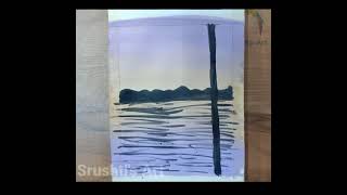 Easy Watercolor Drawing#shorts#viralvideo#srushti'sart#watercolordrawing#easydrawing#scenerydrawing