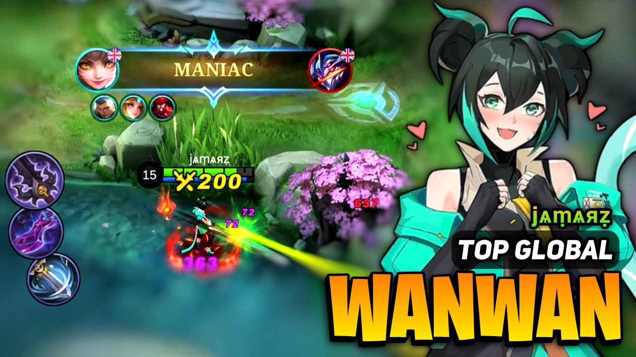 MANIAC! Wanwan Best Build 2023 [ Wanwan Gameplay Top Global ] By jѧṃѧяẓ - Mobile Legends