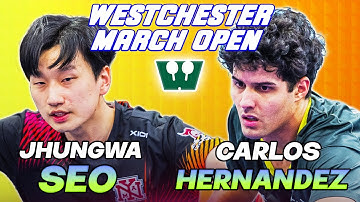 Carlos Hernandez Vs. Junghwa Seo Westchester Table Tennis Center March 2023 Open Semi Final 4K HD!