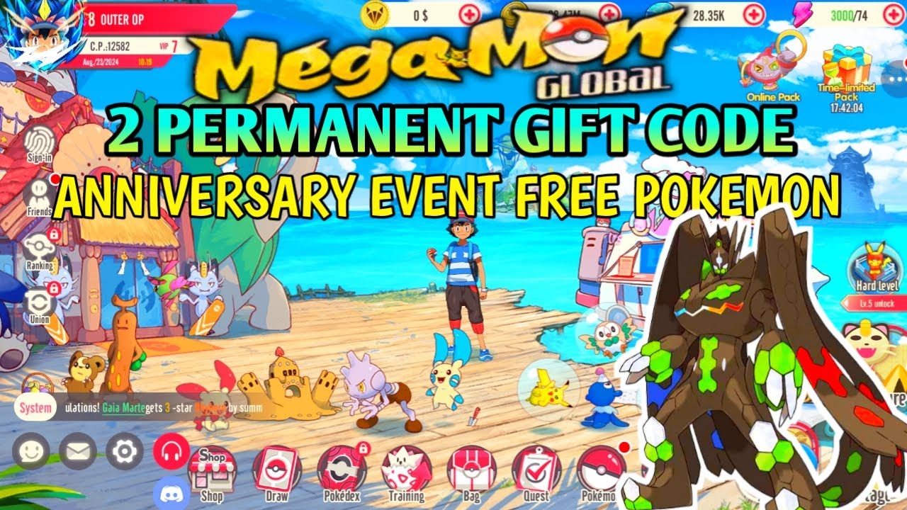 MEGA MON GLOBAL GIfT CODE | ANNIVERSARY EVENT |NEW POKEMON
