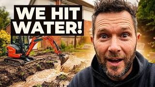 Excavator Digs Deep and Water Floods In!