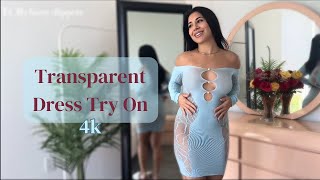 4K TRANSPARENT Dresses TRY ON with Mirror View | Ava Andraya TryOn