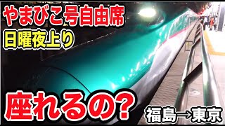 【自由席でいいの？】東北新幹線「やまびこ号」を満喫！日曜夜の乗車率は？｜福島駅→東京駅