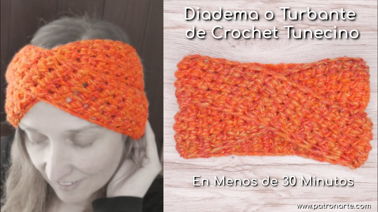 o Turbante de Crochet Tunecino Paso a Paso Rápido - Patronarte