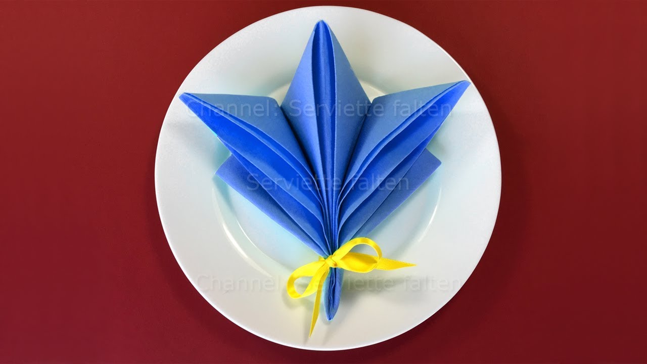 Servietten falten Blume - Einfache Tischdeko basteln: Hochzeit/Geburtstag  Origami Blume - YouTube