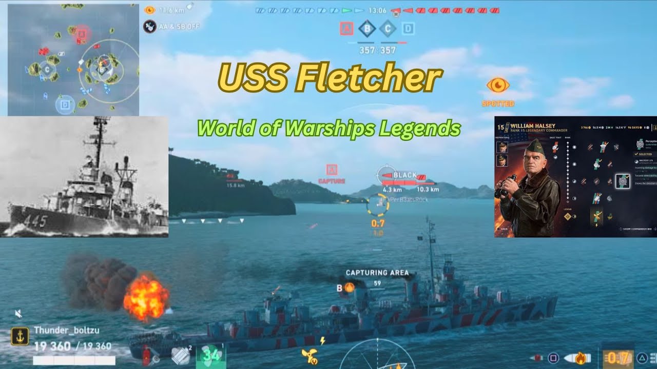 World of Warships Legends USS Fletcher -  First Blood with Commander William Halsey.
