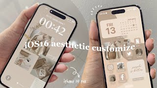 *iOS16 aesthetic customization! Beige theme 🍂✨| widgets, change icons tutorial