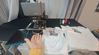 My Challenge-Brother Skitch compared to my current and past embroidery machines-- on a baby t-shirt!