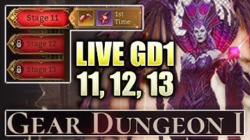 NEW CONTENT Gear Dungeon 1 STAGES 11, 12, & 13 ⚔️ My Account - LIVE PUSH | Watcher of Realms