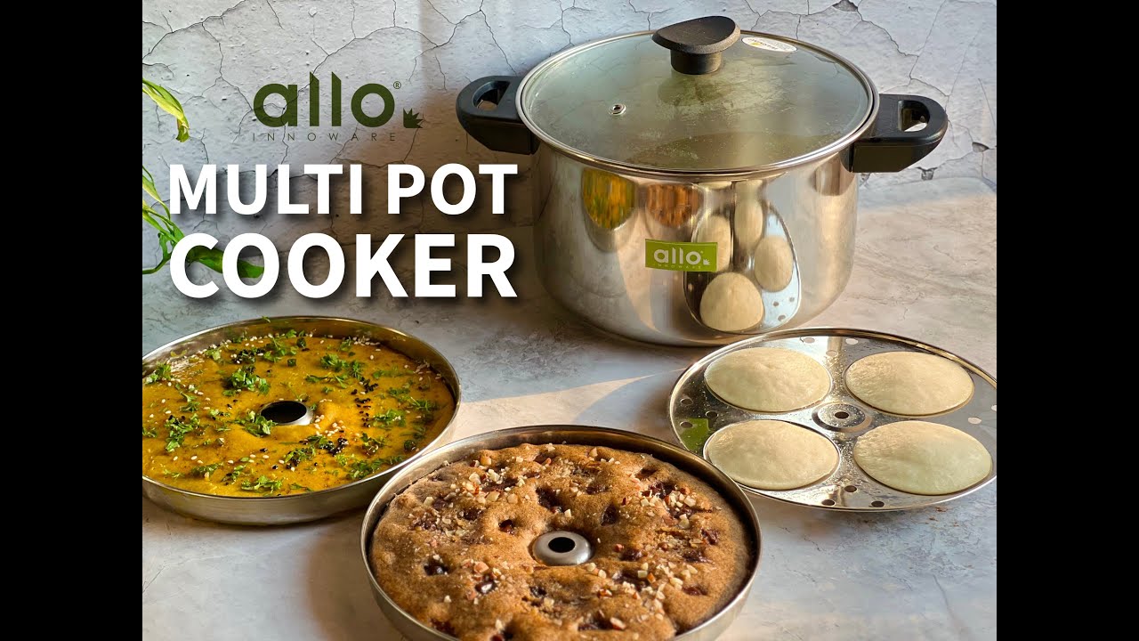 Allo Stainless Steel Idli Maker | 8 Plate Multi-Purpose Kadai for Idli, Momo & Dhokla