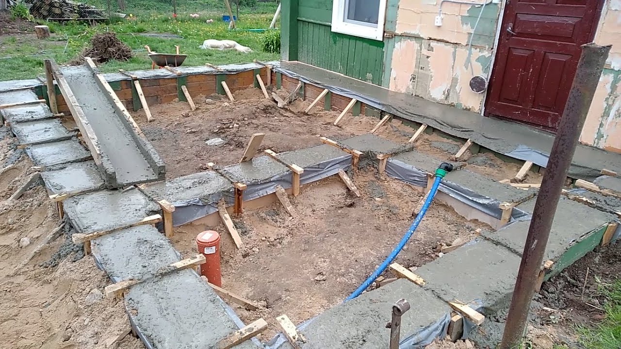 Ремонт на даче. Заливаем ленту фундамента бетоном. Свайно-ростверковый ...