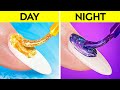 DAY VS NIGHT CHALLENGE 🌞🌃 Make up and Outfit Transformations by 123 GO! LOL