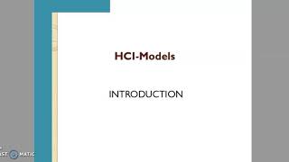 HCI Models