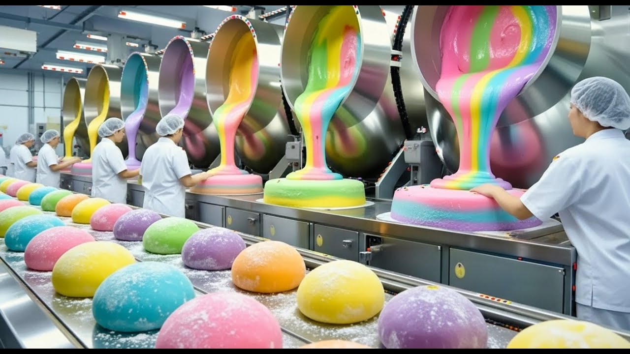 Inside a Modern Mochi Factory: The Full Process of Making Millions of Soft & Chewy Treats! 🍡🏭✨