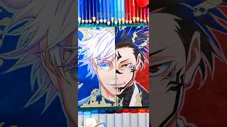 🛞伏黒宿儺vs五条悟🤞を色水アートを使って半日で描いてみた丨Drawing