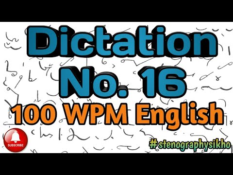 #16 | 100 WPM English Dictation | 100 Speed English Dictation | shorthand 100wpm | #stenographysikho