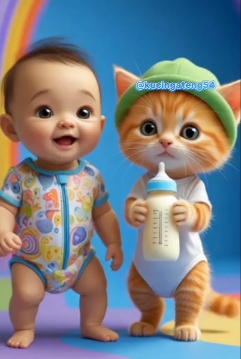 Kucing dan bayi joget asik kali😊 #lucu #cartoon #babylucu #kucinglucu #kucing #virals