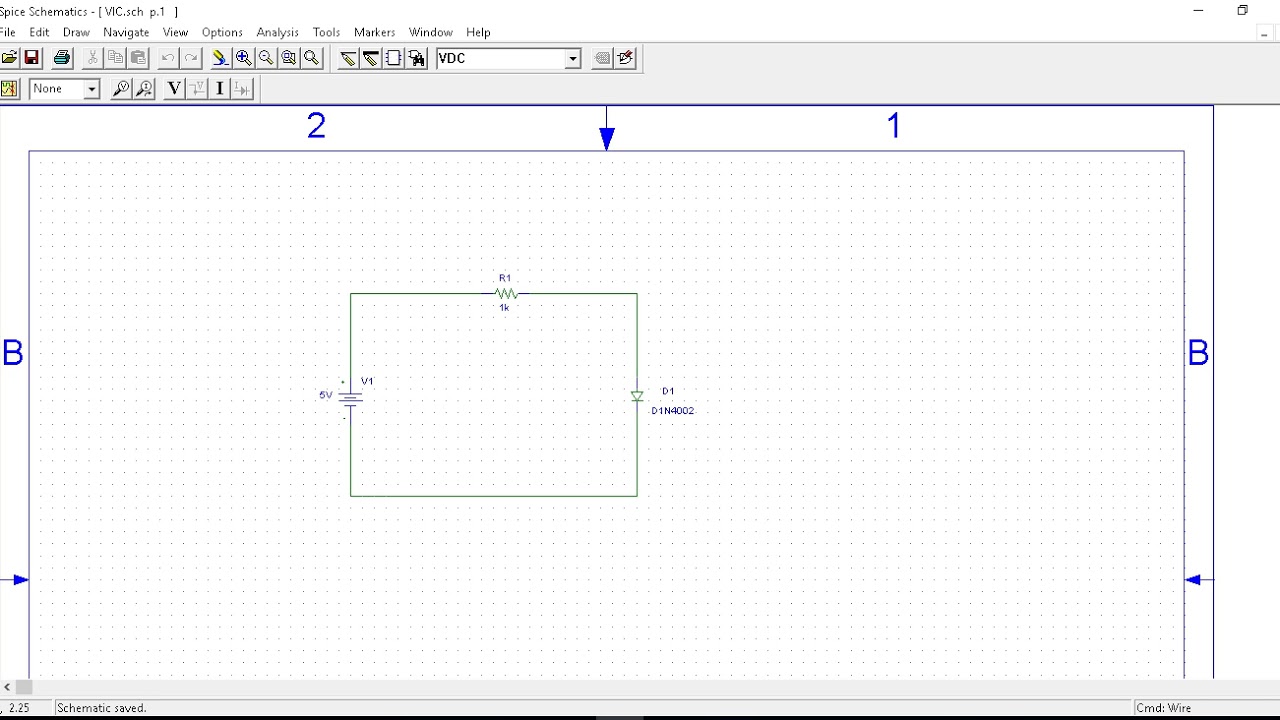 V-I Characteristics of PN Junction Diode PSPICE