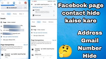facebook page hide phone number #facebook page details hide