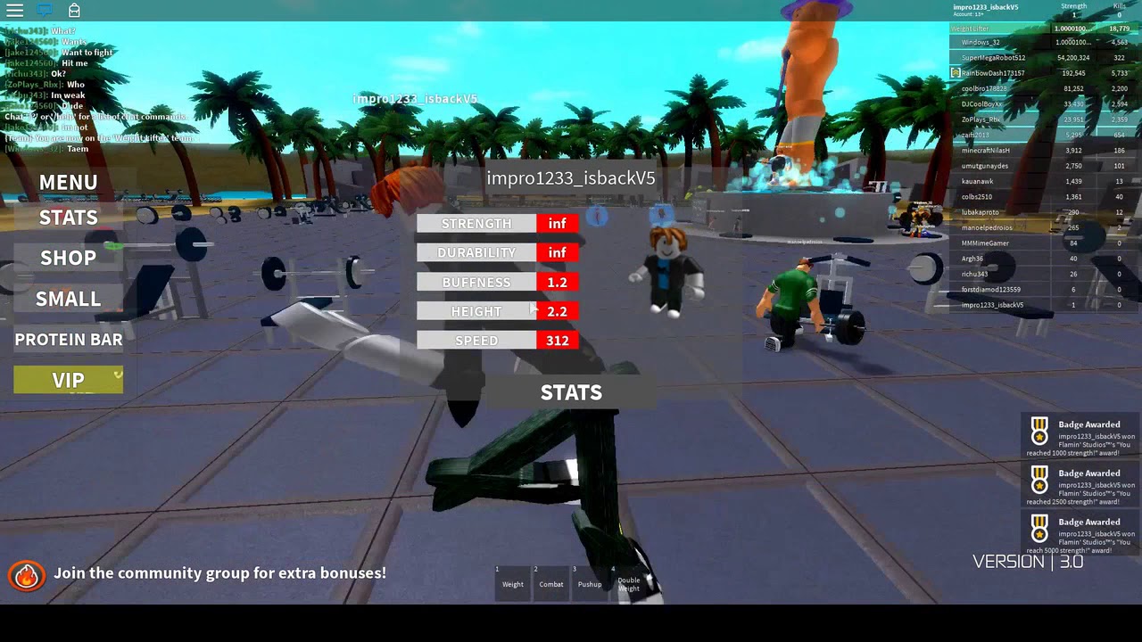 Roblox Weight Lifting Simulator Unlimited Stats Inf Stats Script Youtube - roblox weight lifting simulator scripts