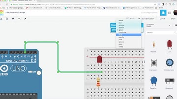 Tinkercad circuit - lesson II - Led & Potentiometer