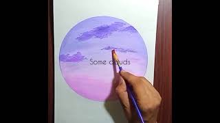 dramatic sky with power poles and wires /easy water color painting night sky and pole