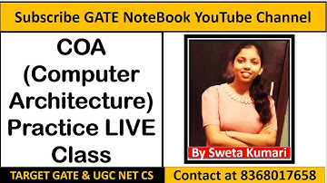 COA Practice LIVE class | Target GATE & UGC NET CS | Sweta Kumari | GATE NoteBook | 8368017658