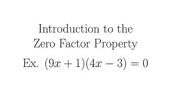 Introduction to the Zero Factor Property