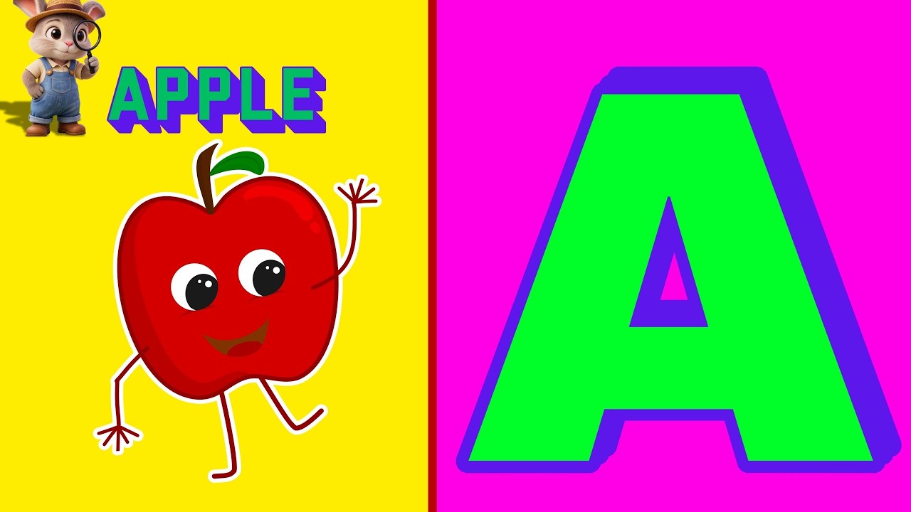 ABC Song for Kids | A for Apple 🍎 B for Baby 👶 | Alphabet Song with Detective Bunny | Phonics Song