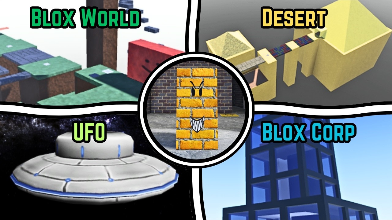 Blox Obby - All Levels/Stages (1-4) - [UFO, Blox Corp] - Roblox
